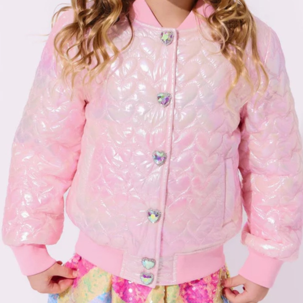 Lola + The Boys love you hologram jacket nwt